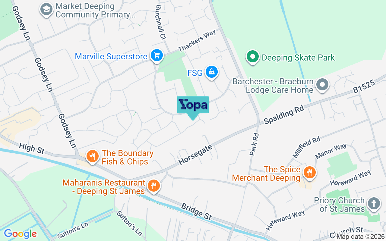 Map showing the location of PE6 8ET