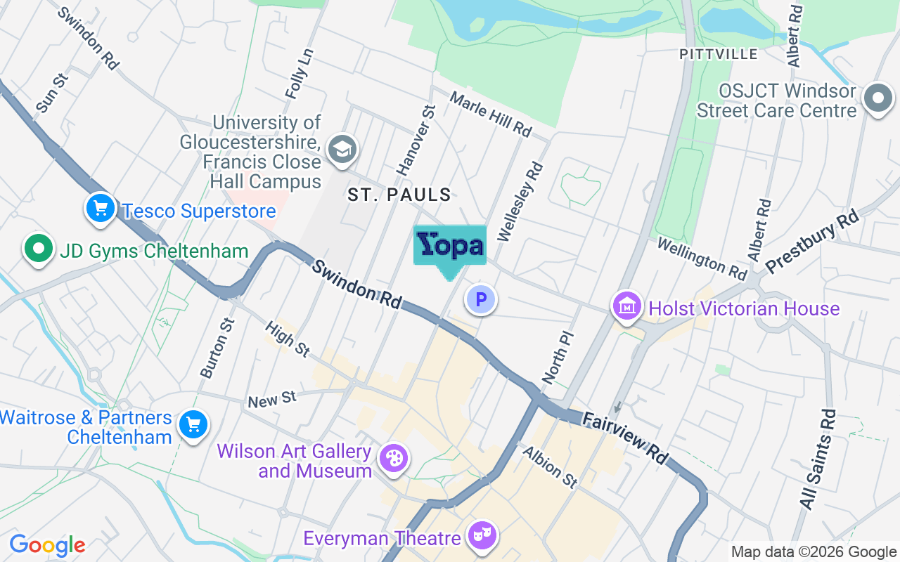 Map showing the location of GL50 4AP