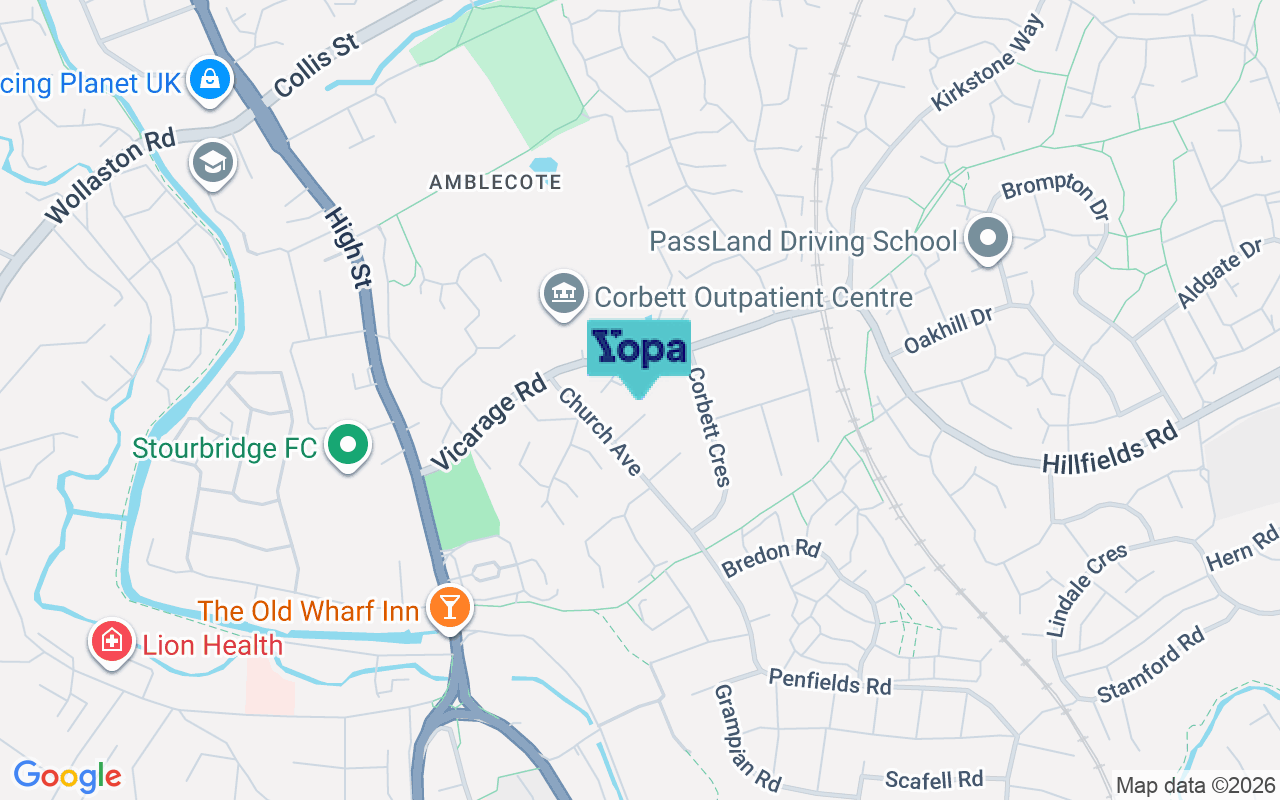 Map showing the location of DY8 4JY
