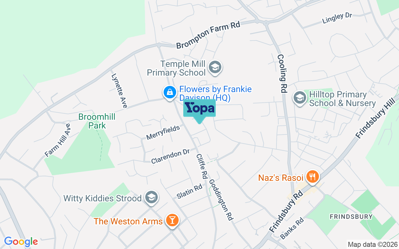 Map showing the location of ME2 3PF