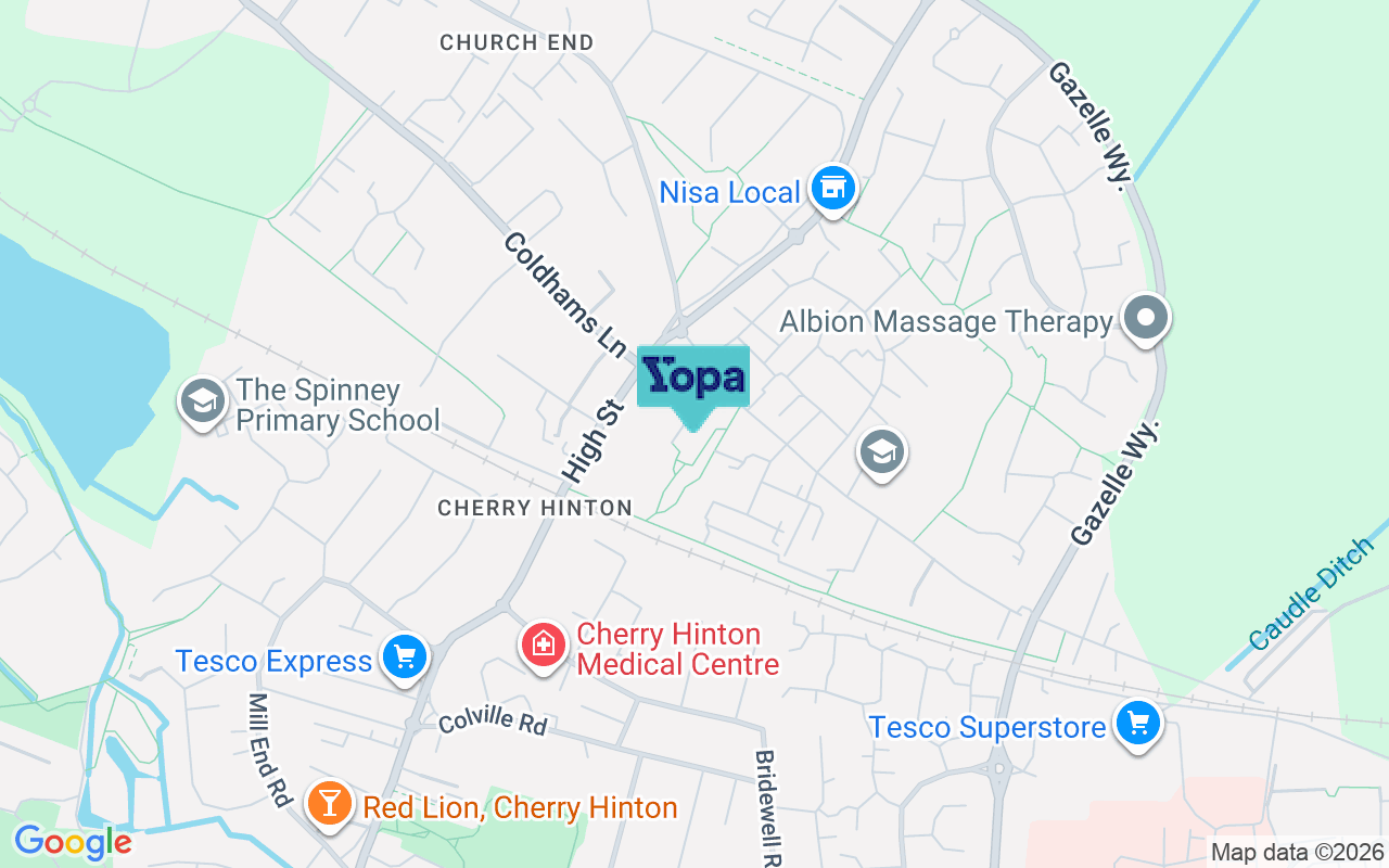 Map showing the location of CB1 9YG