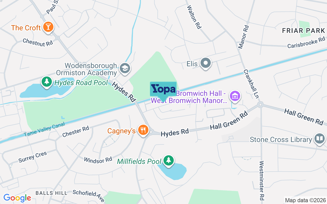 Map showing the location of B71 2EH