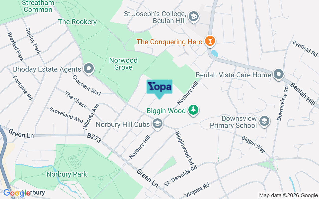 Map showing the location of SW16 3JX