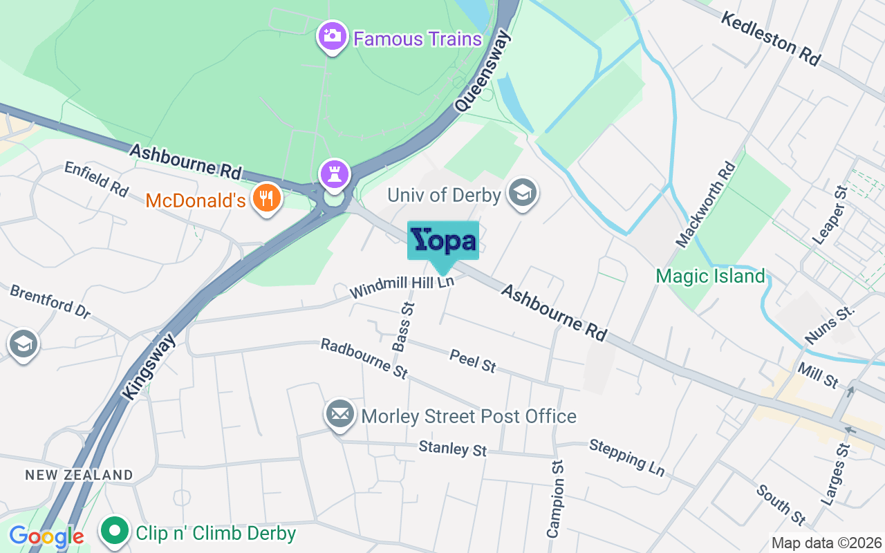 Map showing the location of DE22 3FZ