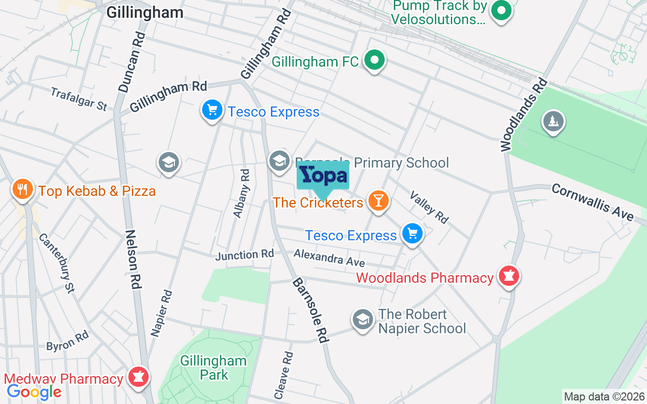 Map showing the location of ME7 2JJ