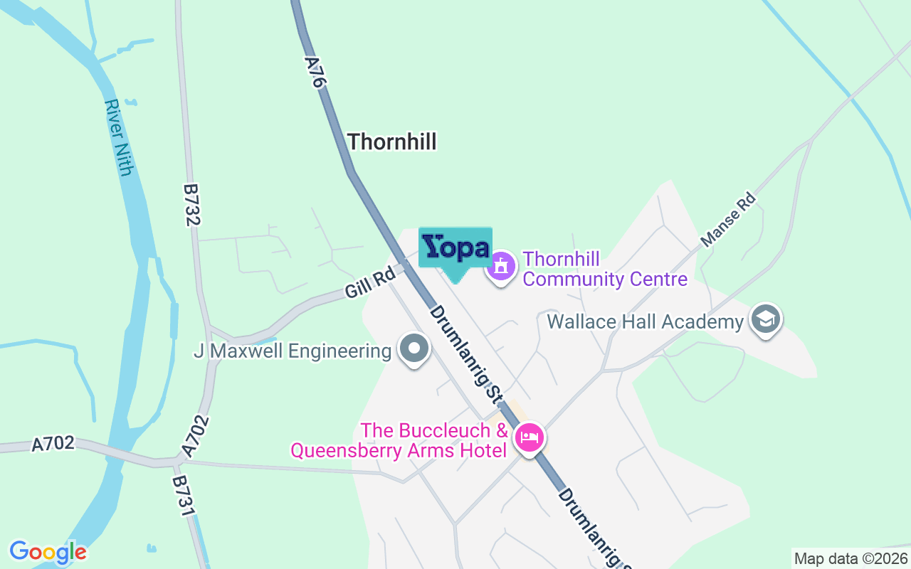 Map showing the location of DG3 5LA