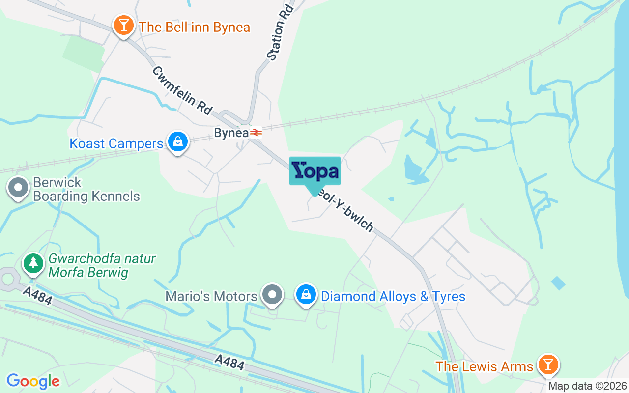 Map showing the location of SA14 9ST