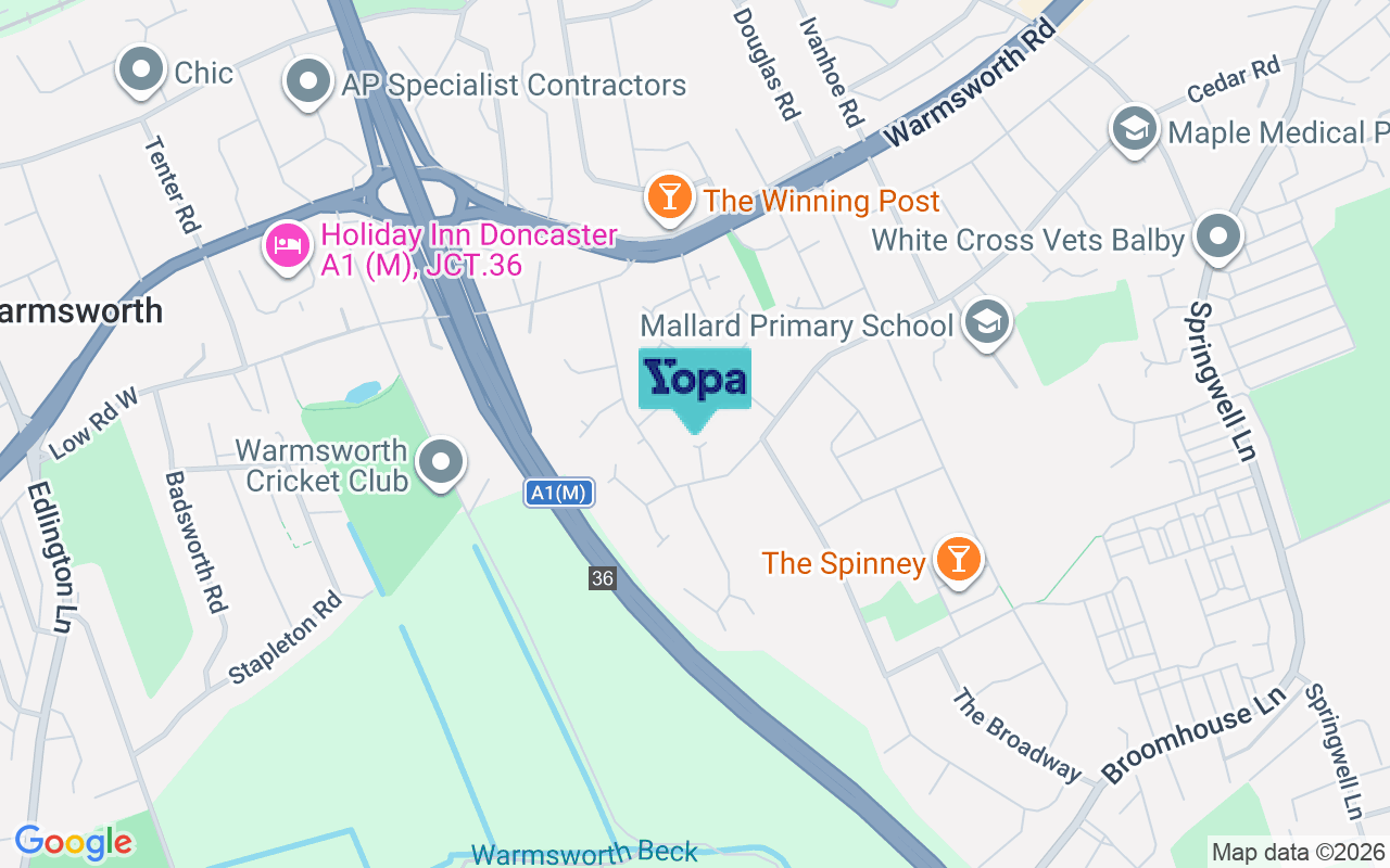 Map showing the location of DN4 9ES