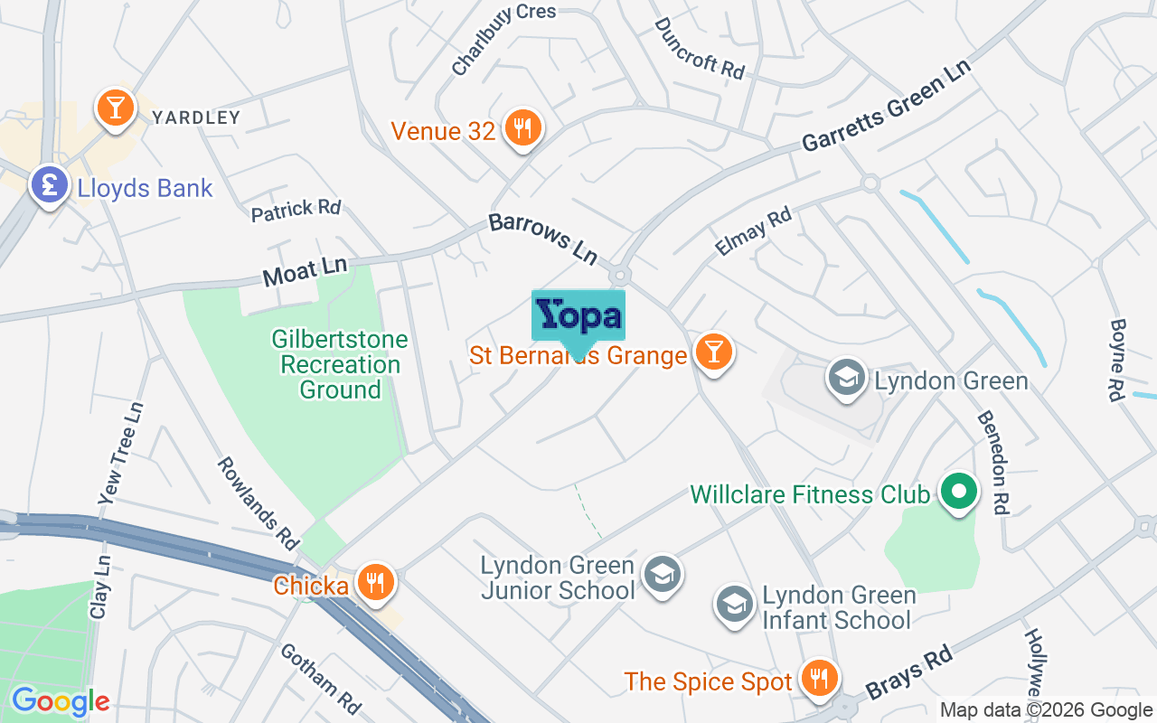 Map showing the location of B26 1PP