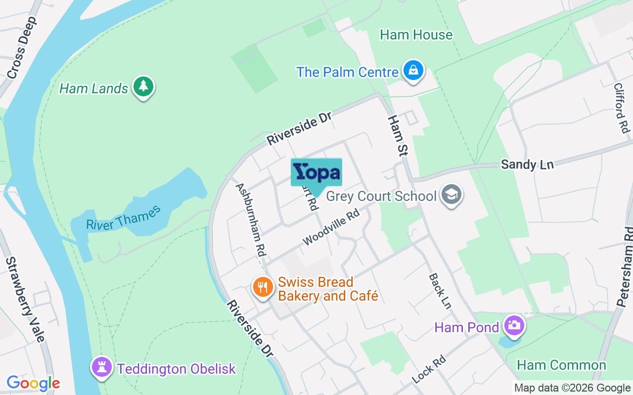 Map showing the location of TW10 7QR