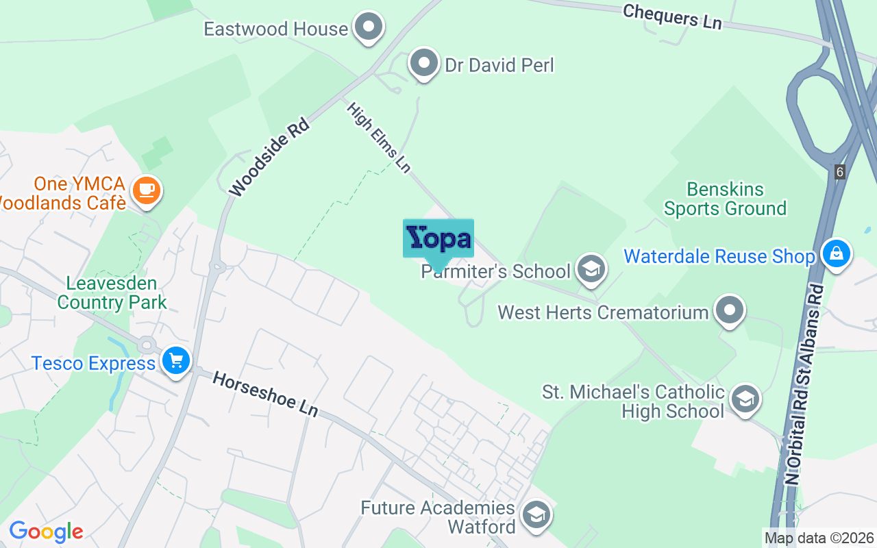 Map showing the location of WD25 0JW