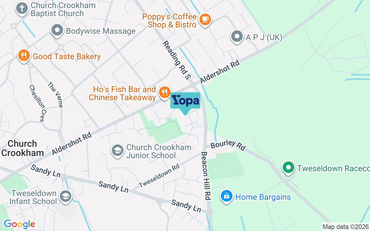 Map showing the location of GU52 8UN