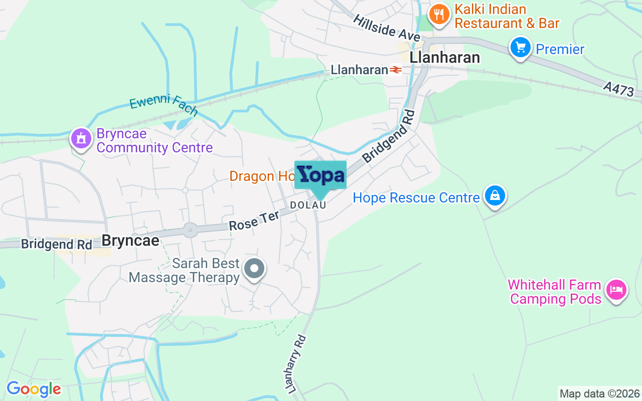 Map showing the location of CF72 9RB