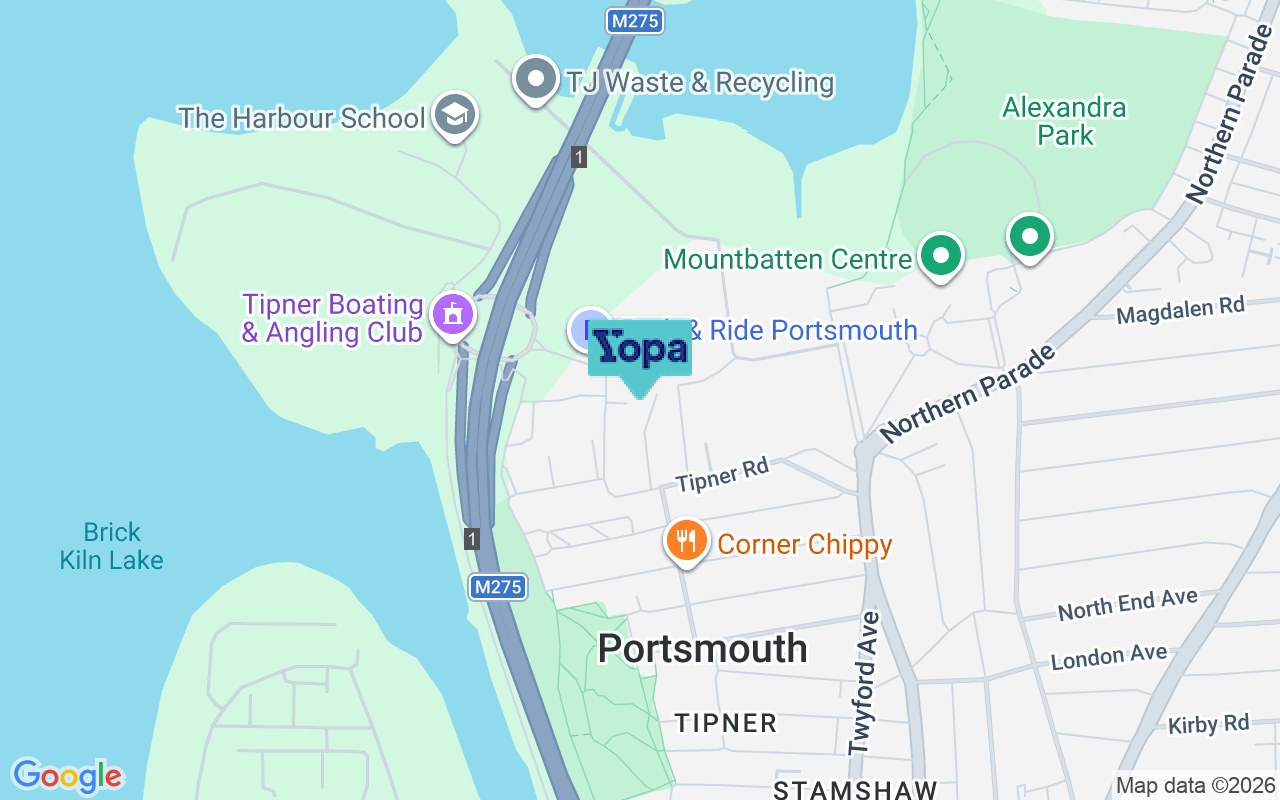 Map showing the location of PO2 8RG