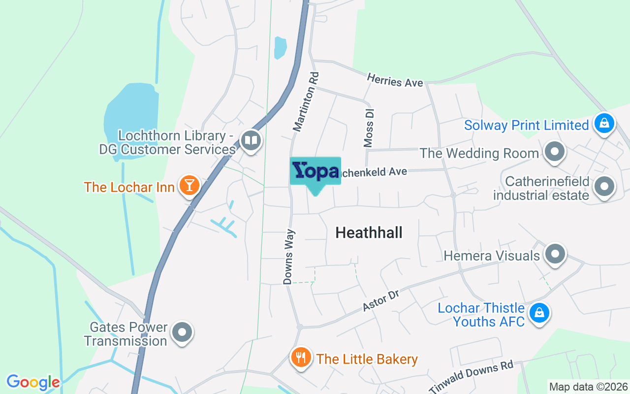 Map showing the location of DG1 3RX