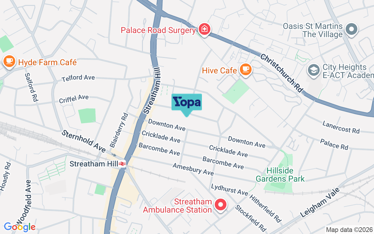 Map showing the location of SW2 3TP