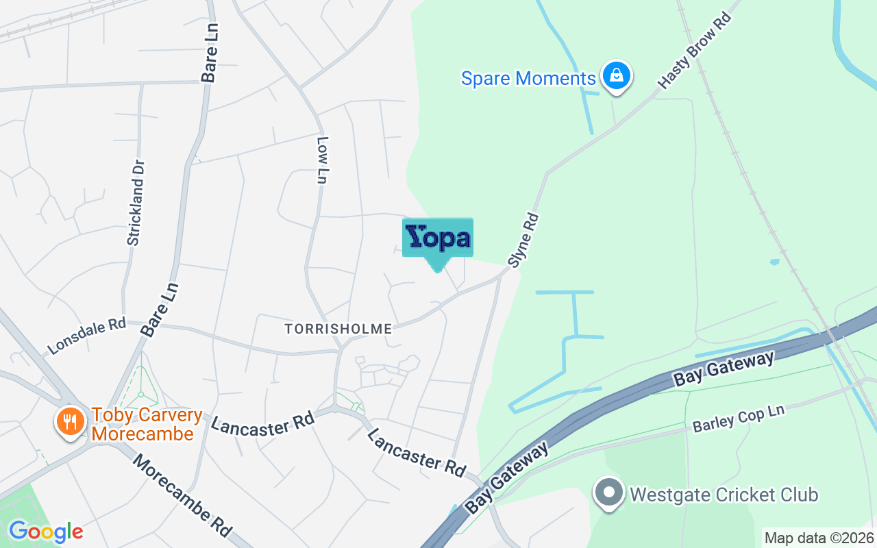 Map showing the location of LA4 6PE