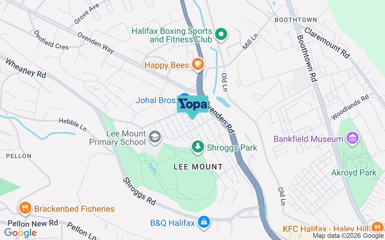 Map showing the location of HX3 5DH