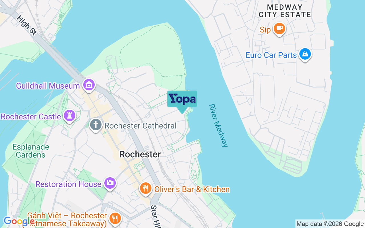 Map showing the location of ME1 1GE