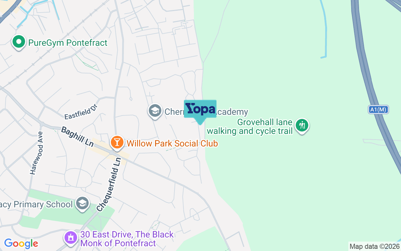 Map showing the location of WF8 2FG