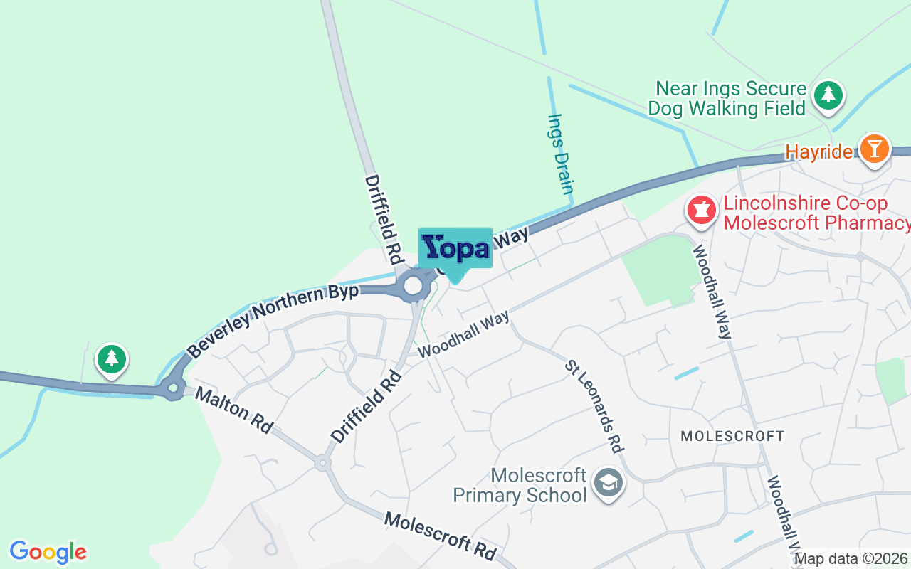 Map showing the location of HU17 7DE