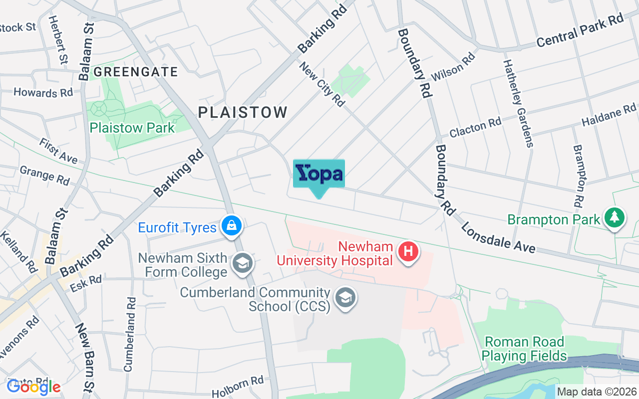 Map showing the location of E13 9NL