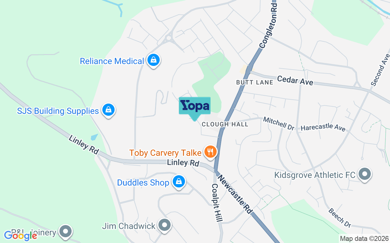 Map showing the location of ST7 1GL