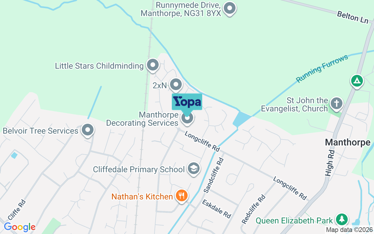 Map showing the location of NG31 8BS