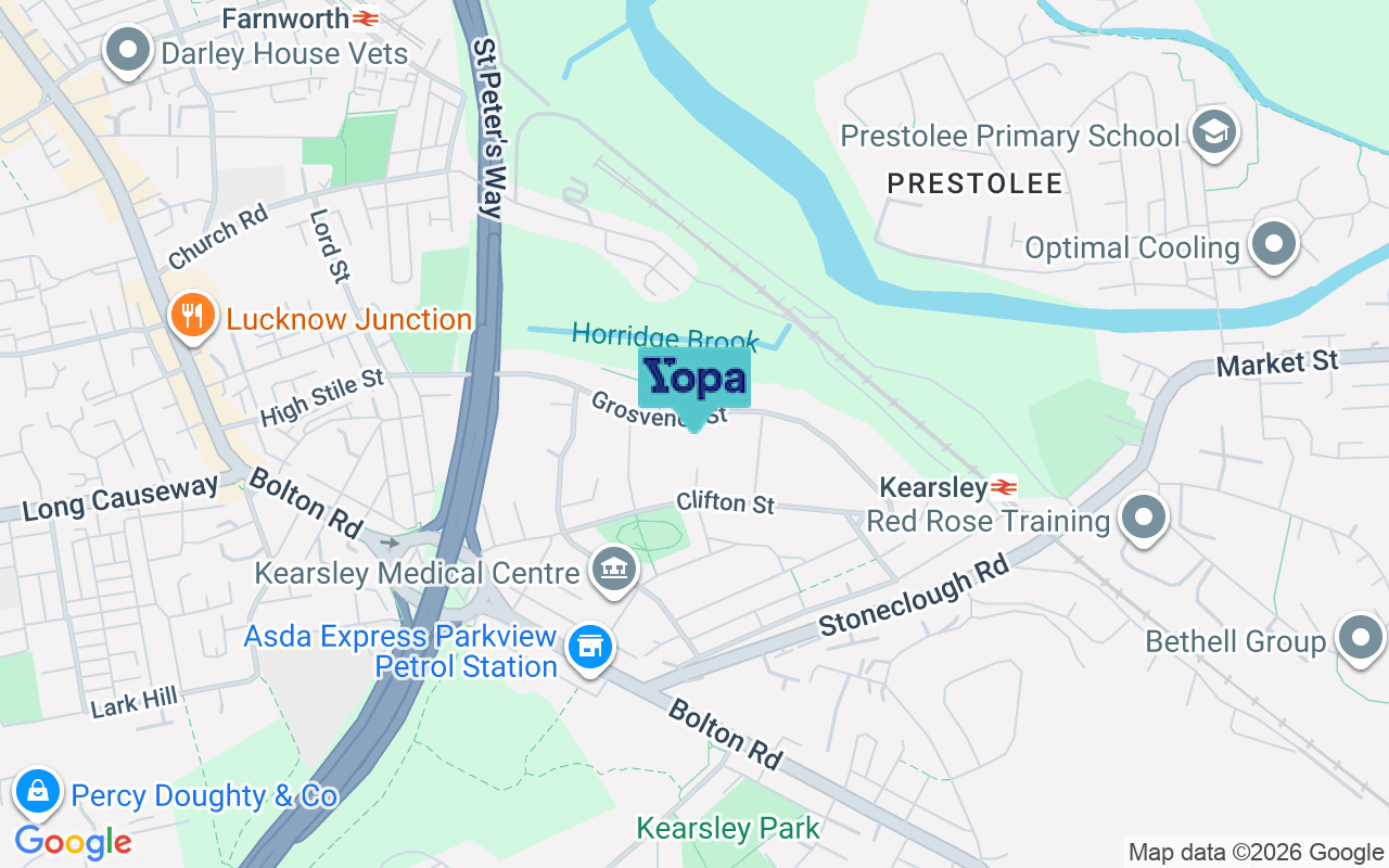 Map showing the location of BL4 8DW