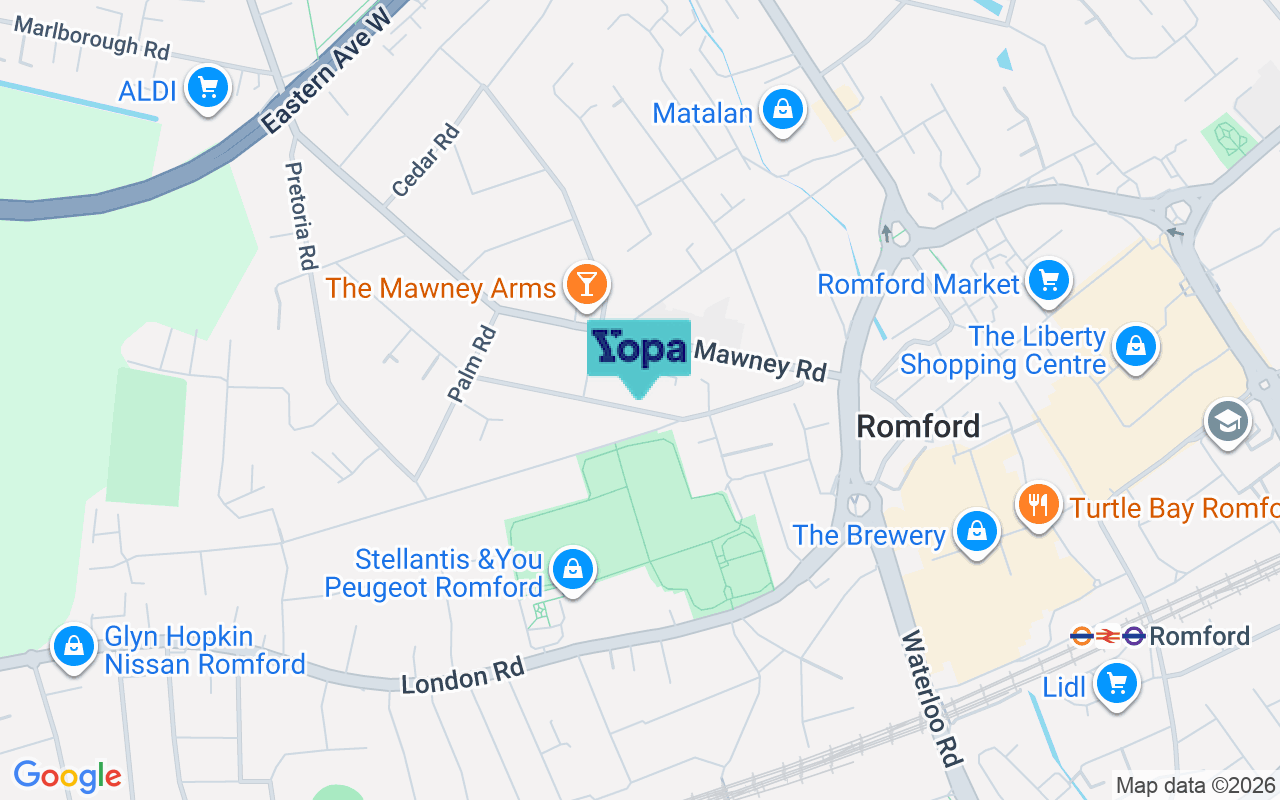 Map showing the location of RM7 7DD