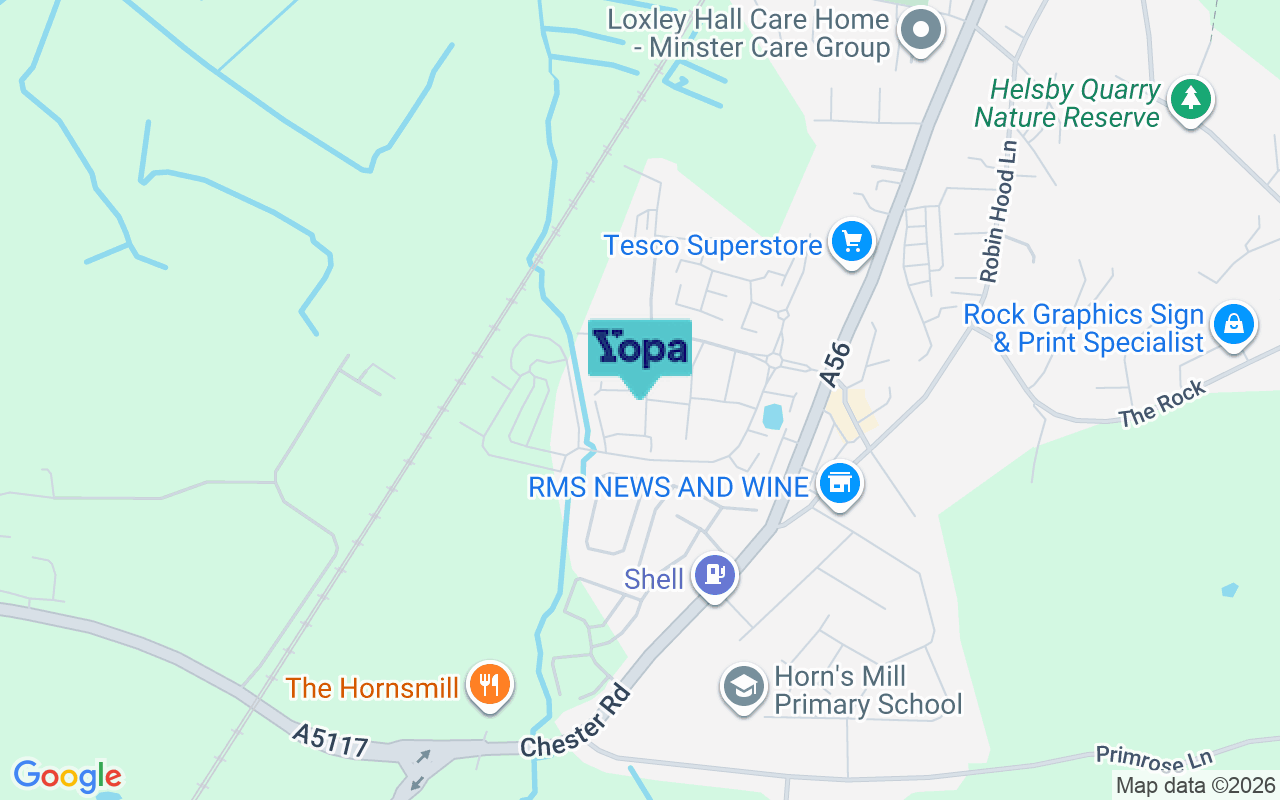 Map showing the location of WA6 0FY