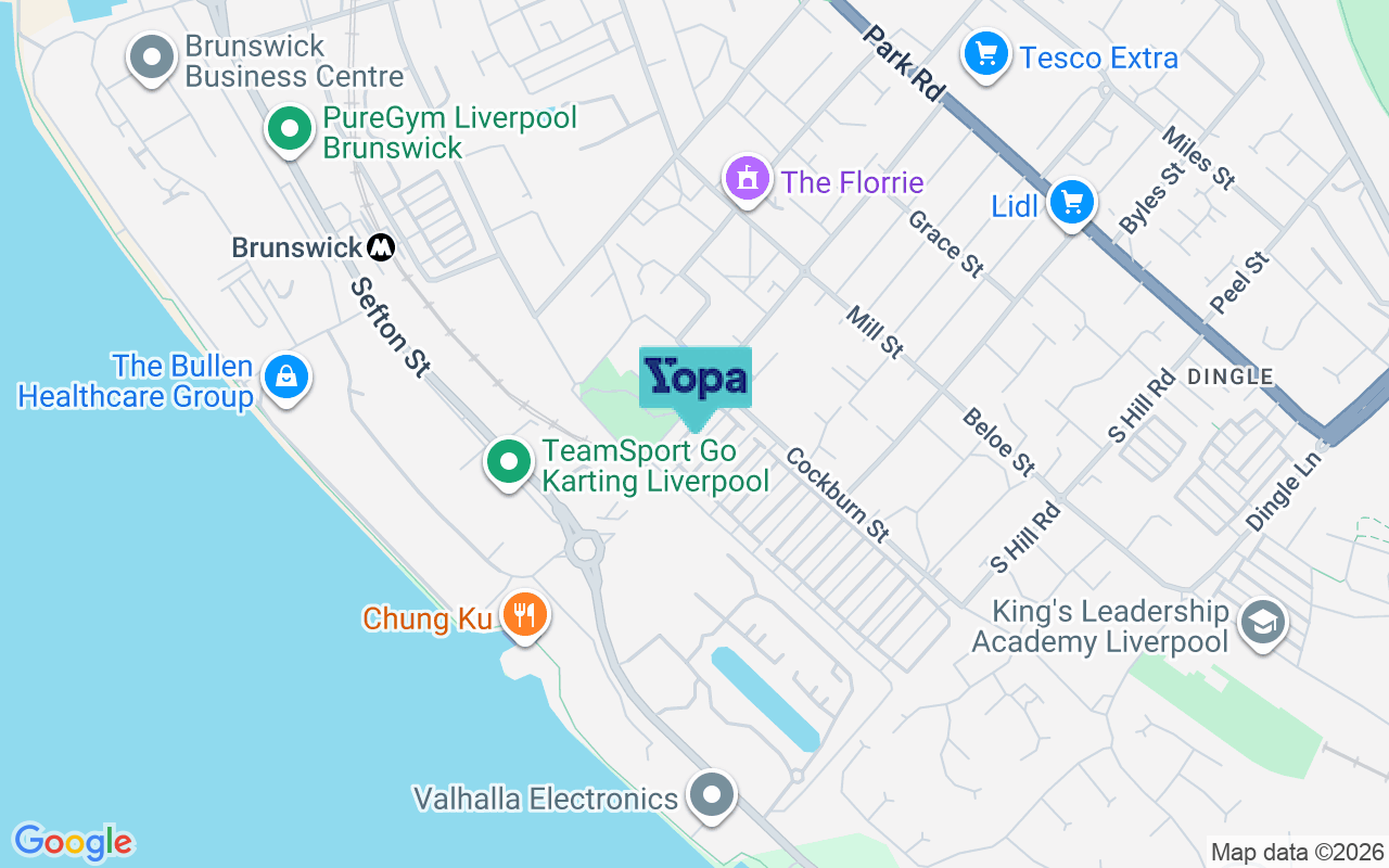 Map showing the location of L8 4SB