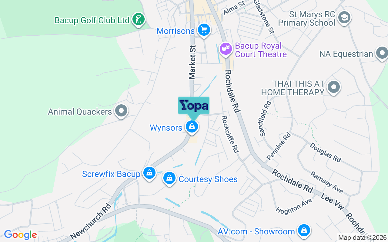 Map showing the location of OL13 0AZ