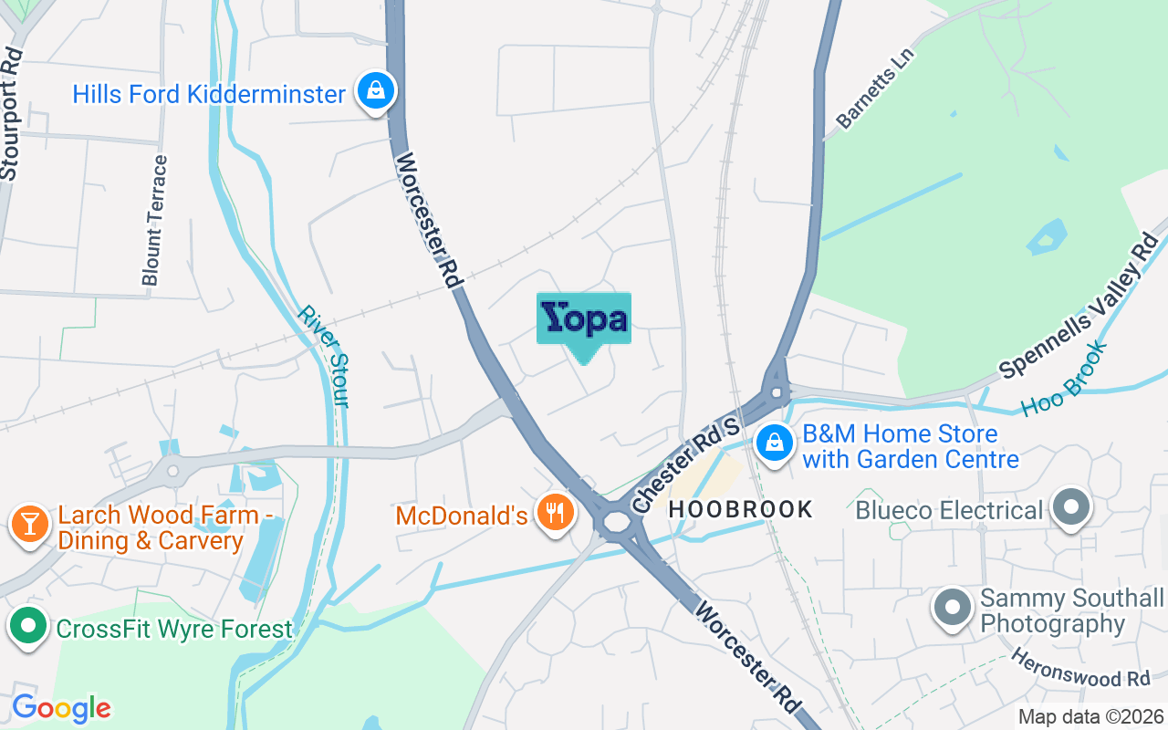 Map showing the location of DY10 1NW