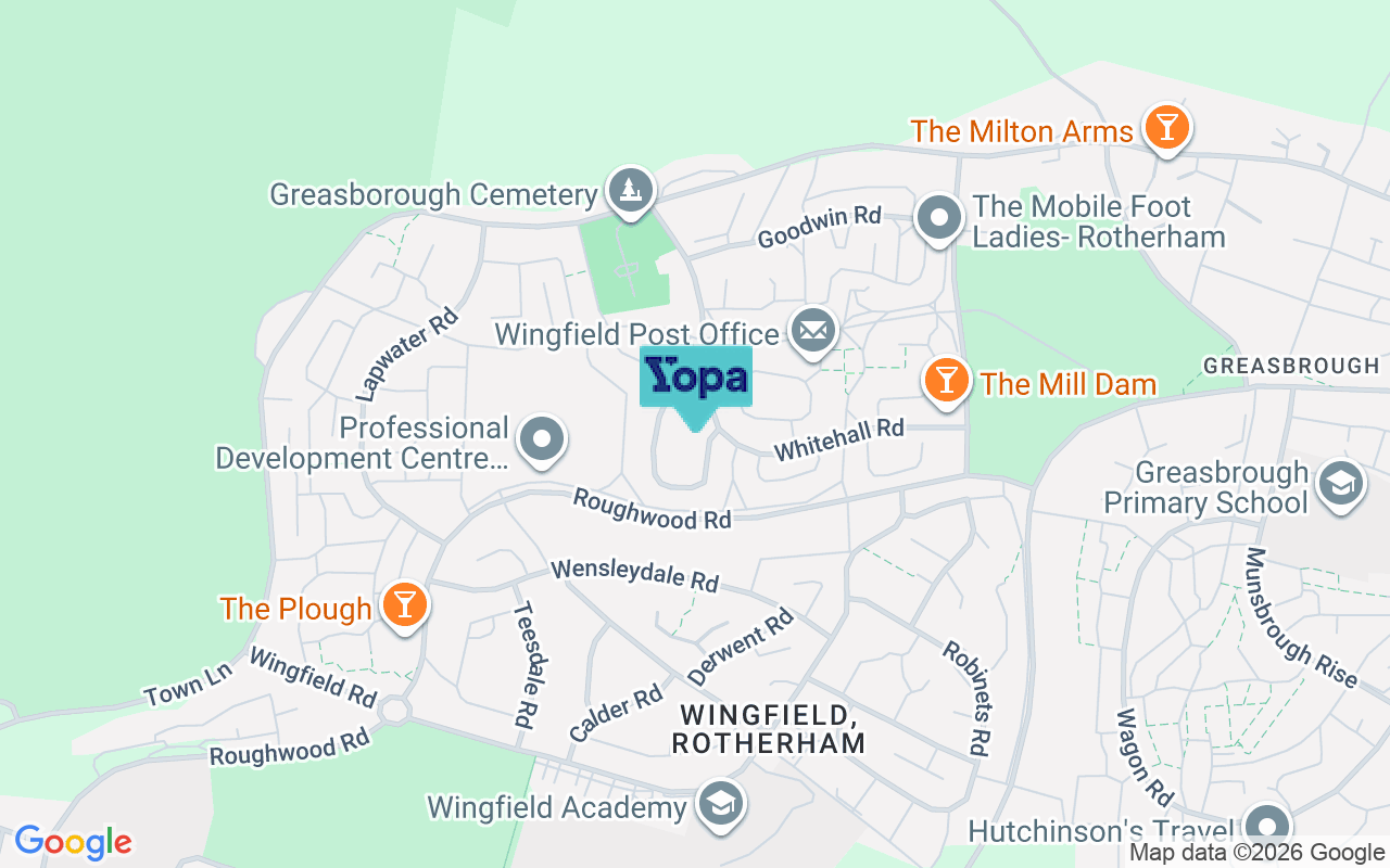 Map showing the location of S61 4JB