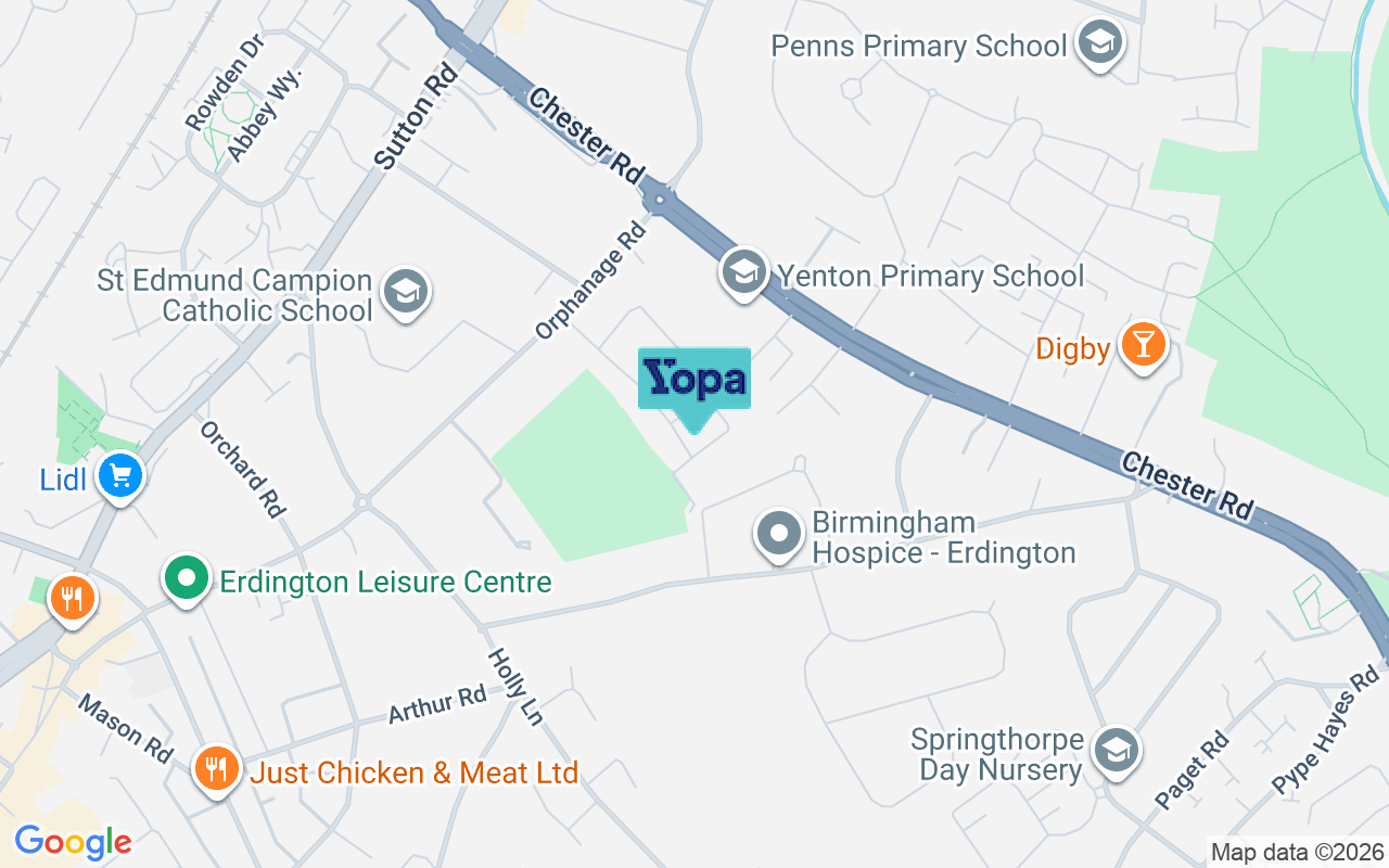 Map showing the location of B24 0AH