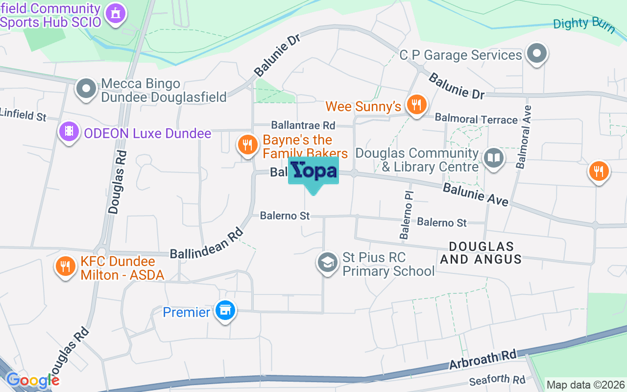 Map showing the location of DD4 8QN
