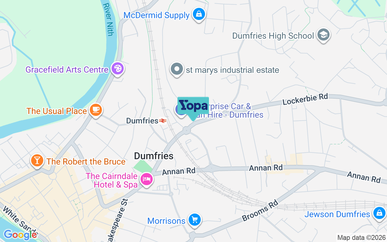 Map showing the location of DG1 1LZ