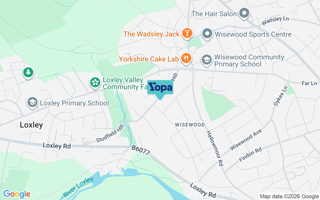 Map showing the location of S6 4SH