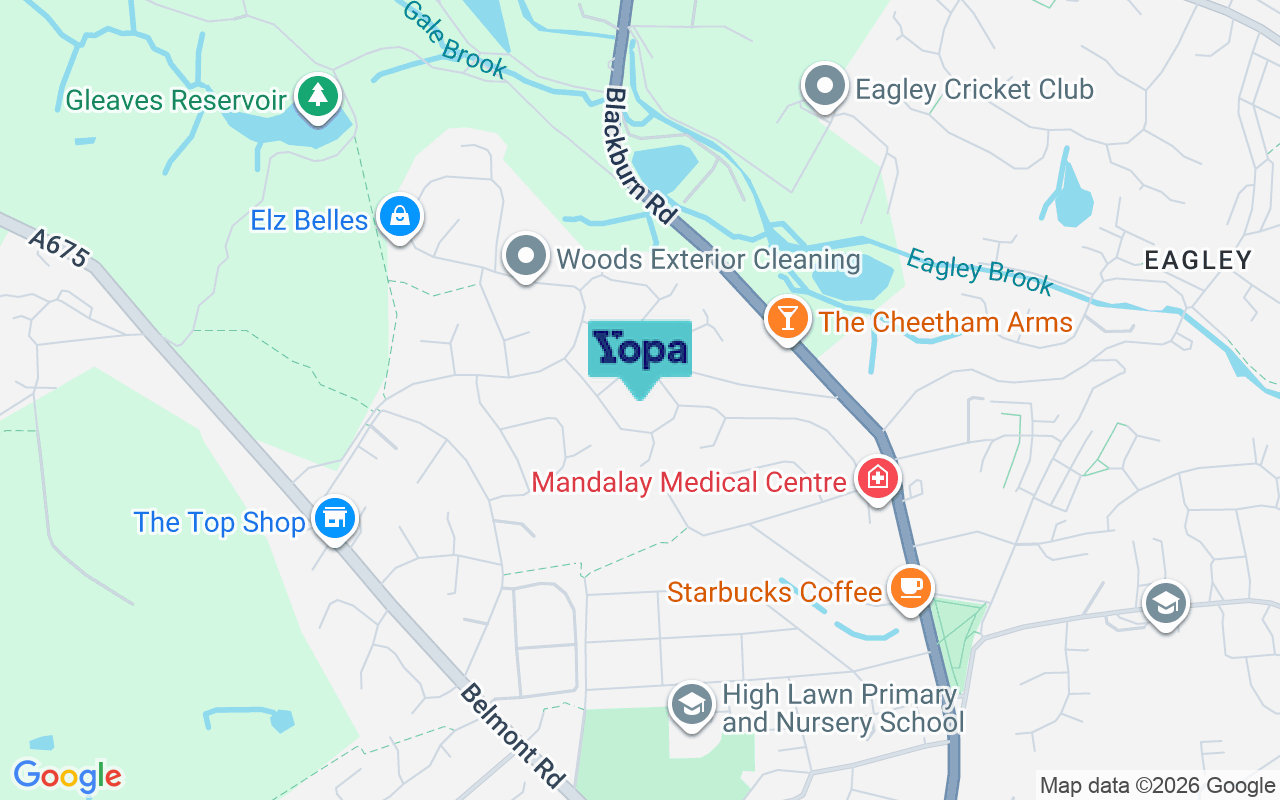 Map showing the location of BL1 7LY