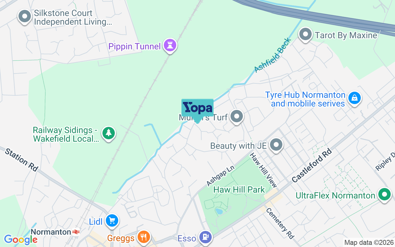Map showing the location of WF6 2EB