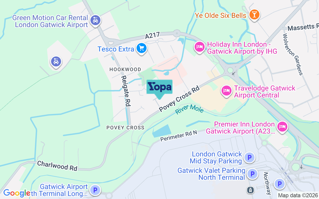 Map showing the location of RH6 0AL
