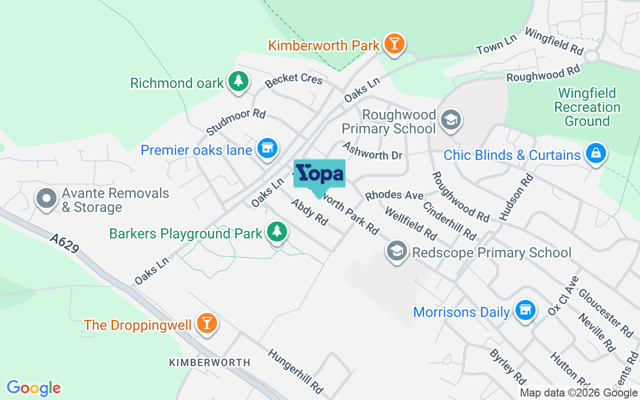 Map showing the location of S61 3LU