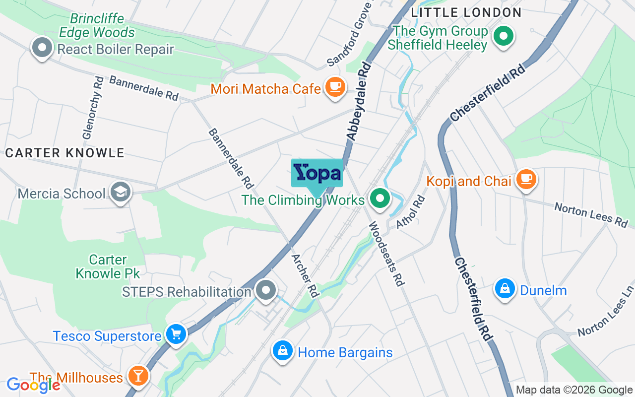 Map showing the location of S7 2BL