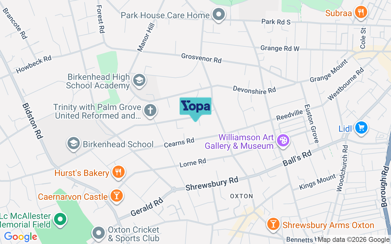 Map showing the location of CH43 1YF