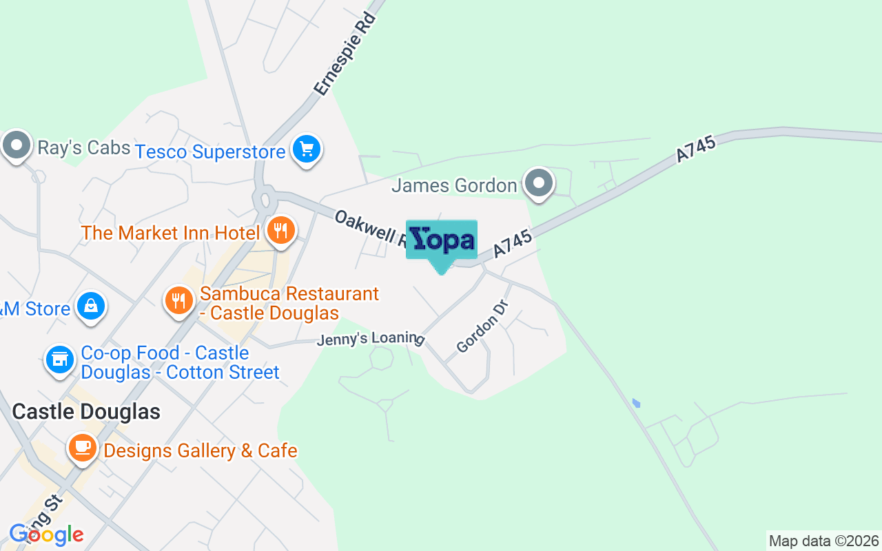 Map showing the location of DG7 1JU