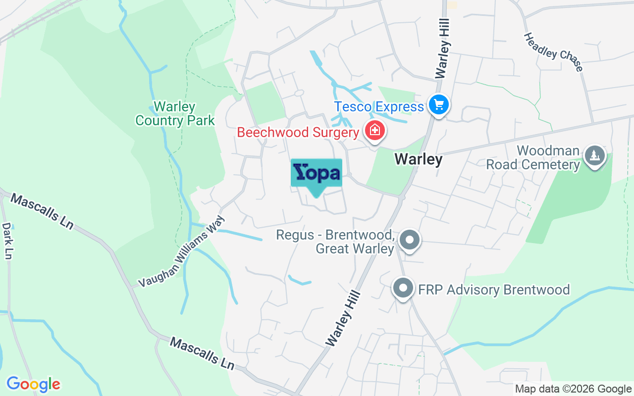 Map showing the location of CM14 5FN