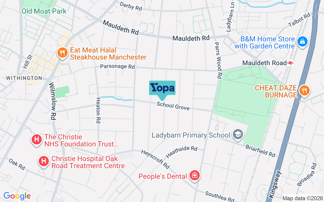 Map showing the location of M20 4RY