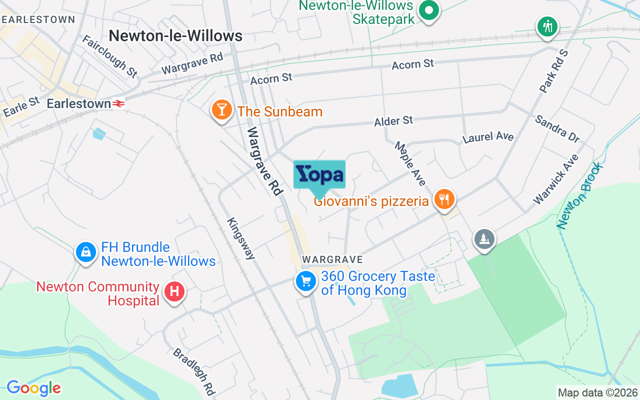 Map showing the location of WA12 8EG