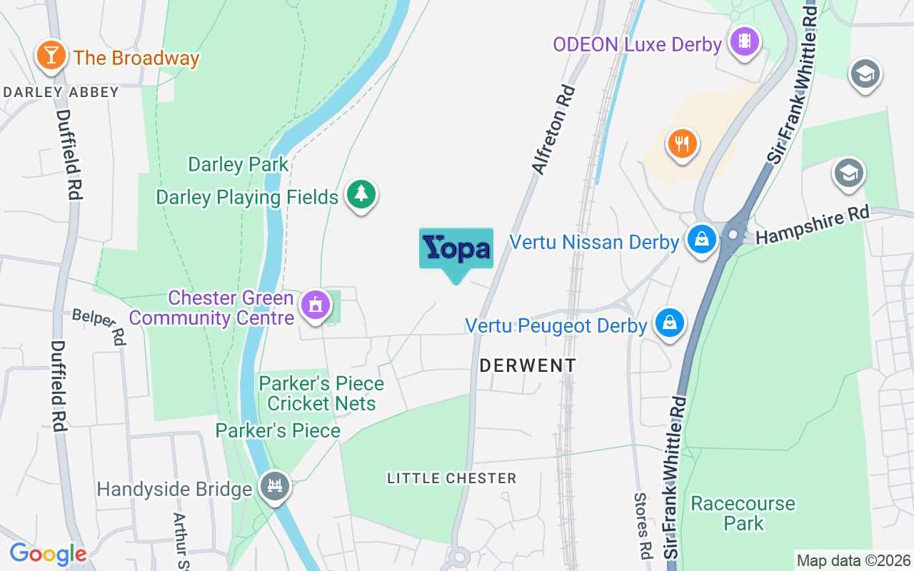 Map showing the location of DE21 4TQ